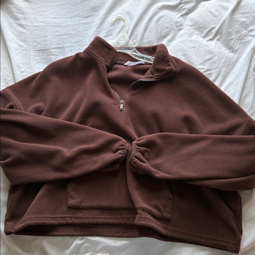 Fabletics Brown Crew Neck Sweater